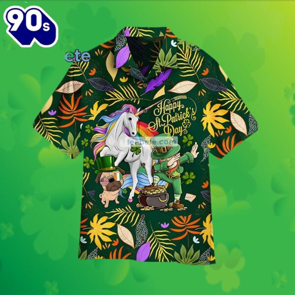 St Patrick Unicorn Leprechaun Shamrock Green Real Hawaiian Shirts 2025