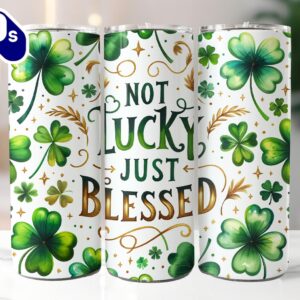 St. Patrick’s 20 Oz Skinny Tumbler, Shamrock Tumbler, St Patrick’s Day Tumbler