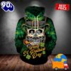 St Patricks Day With Clover Skull Green 3D Full Print Hoodie 2025