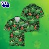 St Patricks Leprechaun Shamrock Gold Coin Green Tropical Button Up Shirt 2025