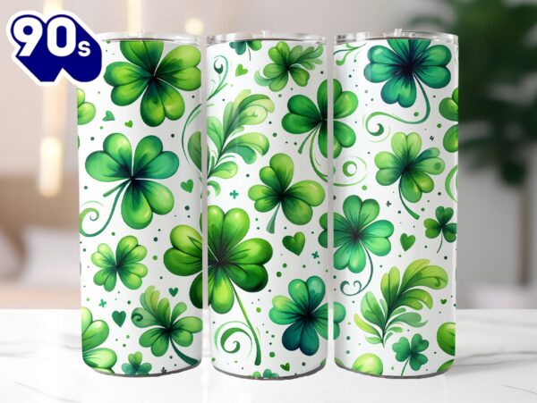 St Patrick’s Shamrock 20 Oz Skinny Tumbler, St Patrick’s Day Tumbler