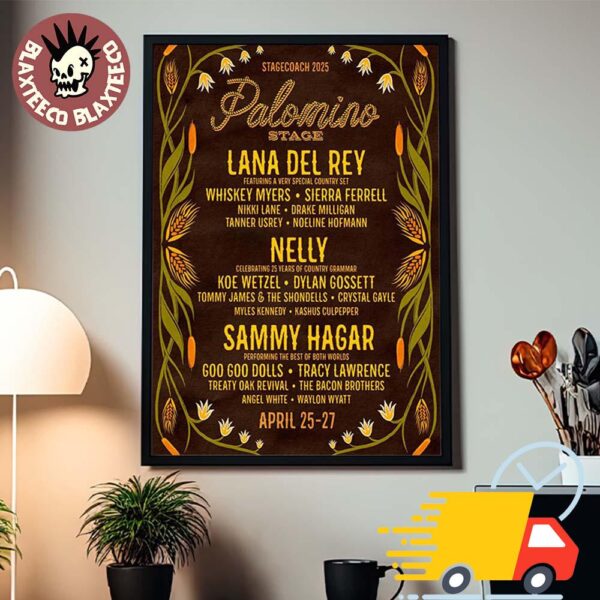 Stagecoach 2025 Palomino Stage Lineup Poster On April 25Canvas