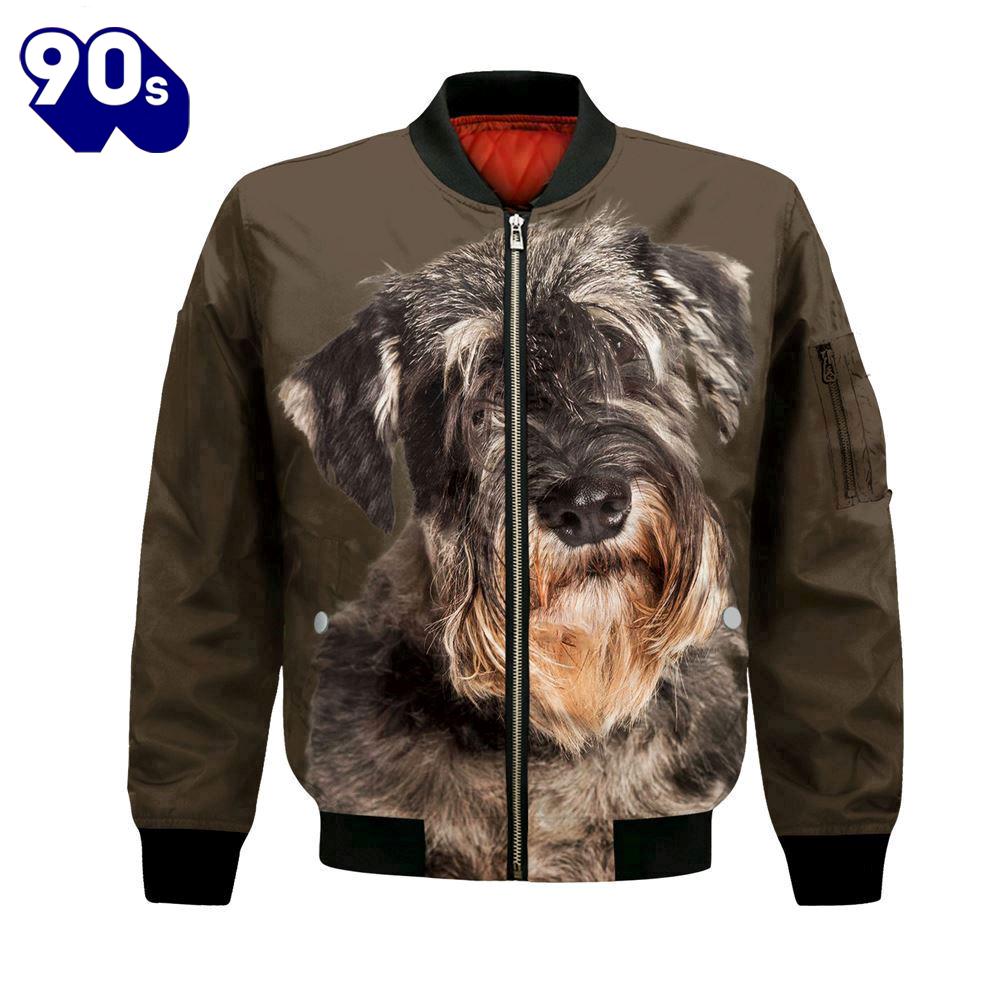 Standard Schnauzer - Unisex 3D Graphic Bomber Jacket Standard Schnauzer - Unisex 3D Graphic Bomber Jacket