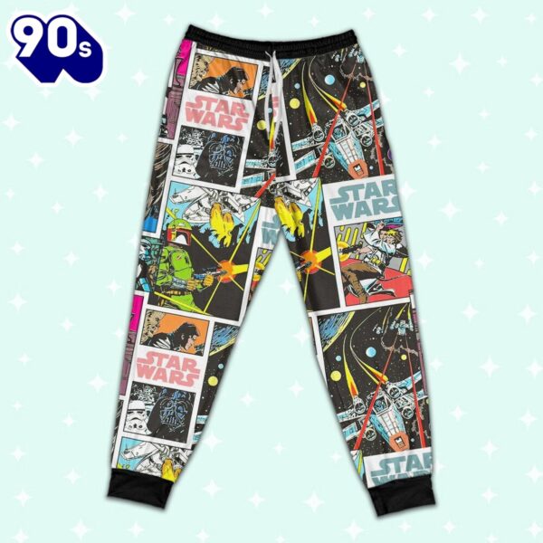 Star Wars Classic Star Wars Characters Retro Comic Book Style Pajamas Set – Movie Cartoon Holiday Pajamas