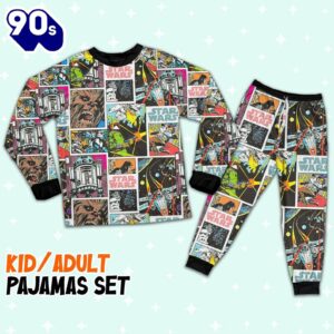 Star Wars Classic Star Wars Characters Retro Comic Book Style Pajamas Set - Movie Cartoon Holiday Pajamas