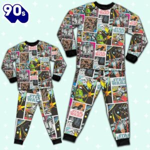 Star Wars Classic Star Wars Characters Retro Comic Book Style Pajamas Set - Movie Cartoon Holiday Pajamas