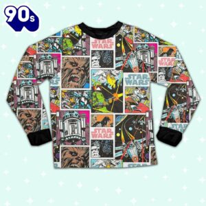 Star Wars Classic Star Wars Characters Retro Comic Book Style Pajamas Set - Movie Cartoon Holiday Pajamas