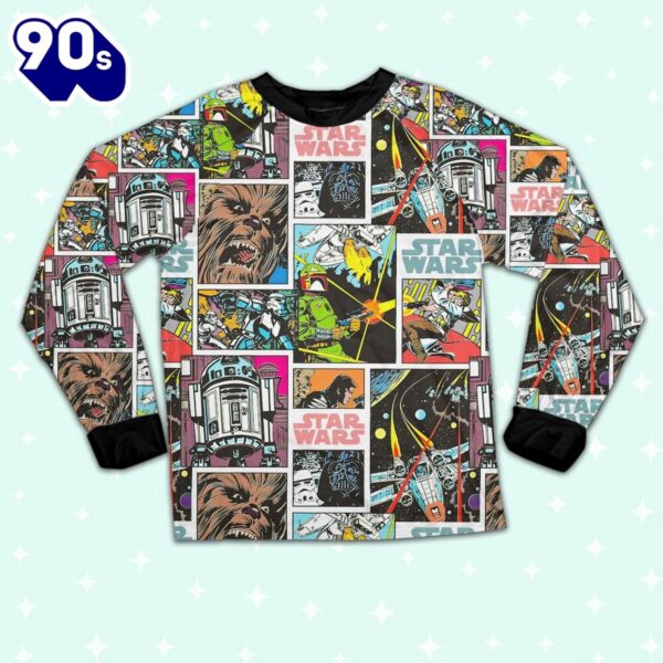 Star Wars Classic Star Wars Characters Retro Comic Book Style Pajamas Set – Movie Cartoon Holiday Pajamas