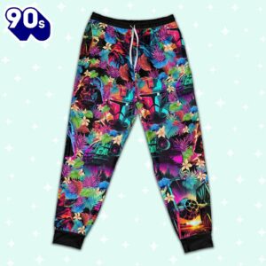 Star Wars Colorful Synthwave Summer Floral Pajamas Set - Movie Cartoon Holiday Pajamas