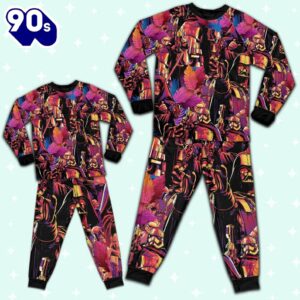 Star Wars Colorful Tropical Dark Side Pajamas Set - Movie Cartoon Holiday Pajamas