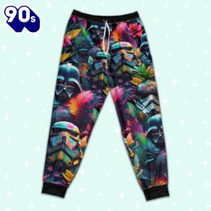 Star Wars Colorful Tropical Darth Vader Stormtrooper Pajamas Set - Movie Cartoon Holiday Pajamas