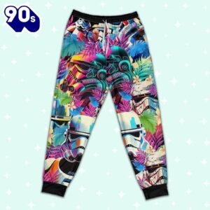 Star Wars Colorfull Floral Stormtrooper Artwork Pajamas Set - Movie Cartoon Holiday Pajamas