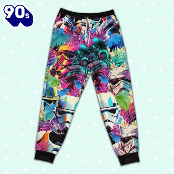 Star Wars Colorfull Floral Stormtrooper Artwork Pajamas Set – Movie Cartoon Holiday Pajamas