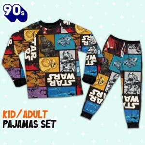 Star Wars Comic Blocks Awesome Pajamas Set - Movie Cartoon Holiday Pajamas