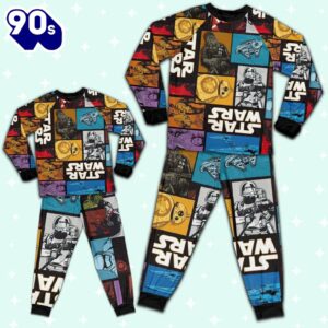 Star Wars Comic Blocks Awesome Pajamas Set - Movie Cartoon Holiday Pajamas