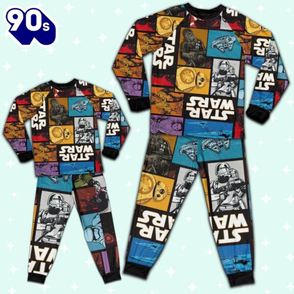 Star Wars Comic Blocks Awesome Pajamas Set – Movie Cartoon Holiday Pajamas