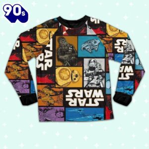 Star Wars Comic Blocks Awesome Pajamas Set - Movie Cartoon Holiday Pajamas