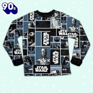 Star Wars Comic Characters Cool Art Pattern Pajamas Set - Movie Cartoon Holiday Pajamas