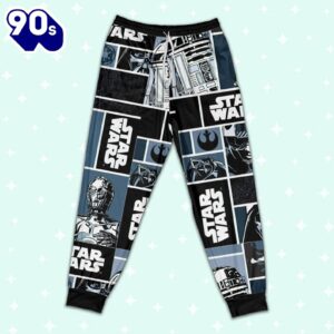 Star Wars Comic Characters Cool Art Pattern Pajamas Set - Movie Cartoon Holiday Pajamas