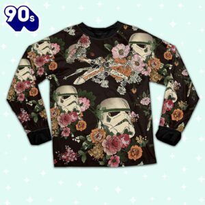 Star Wars Flower Stormtrooper Pattern Pajamas Set - Movie Cartoon Holiday Pajamas