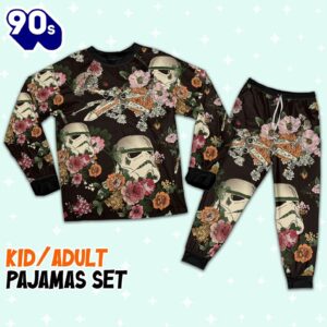 Star Wars Flower Stormtrooper Pattern Pajamas Set - Movie Cartoon Holiday Pajamas