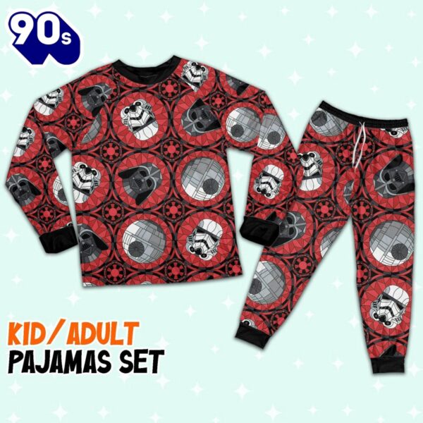 Star Wars Red Stained Glass Empire Pajamas Set – Movie Cartoon Holiday Pajamas