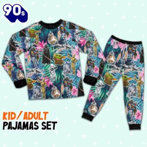 Star Wars Seamless Icon Summer Tropical Pajamas Set - Movie Cartoon Holiday Pajamas