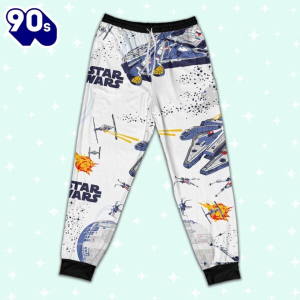 Star Wars Seamless Star Batltle Ships Pajamas Set – Movie Cartoon Holiday Pajamas