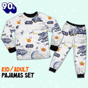 Star Wars Seamless Star Batltle Ships Pajamas Set - Movie Cartoon Holiday Pajamas