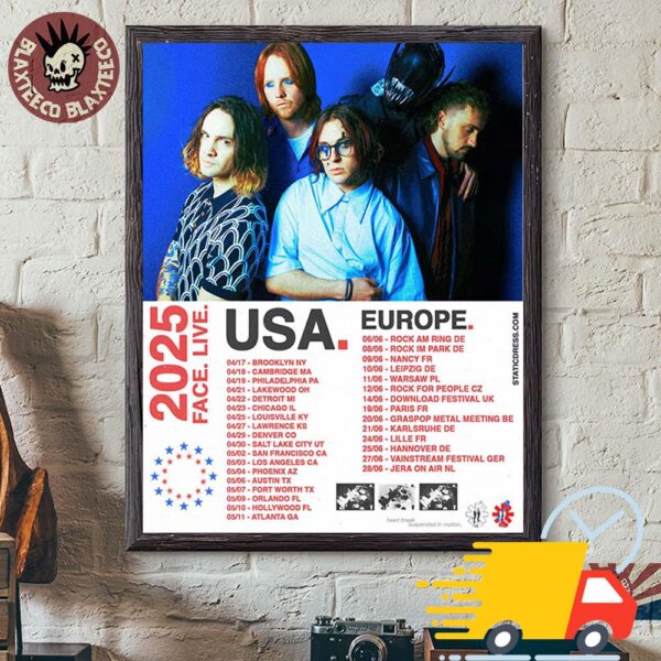 Static Dress 2025 World Wide Face Live USA And Europe Tour Dates Canvas