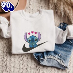 Stiich Embroidered Crewneck Alien Cute Vintage Pinterest Style Christmas Gift Shirt