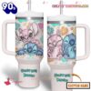 Stitch And Angel Couple Disney Cartoon Custom Stanley Quencher 40oz Stainless Steel