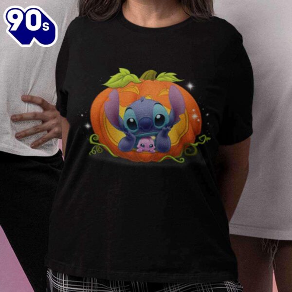 Stitch and Boogoo Pumpkin Halloween T-Shirt Disney Gift Summer