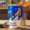 Stitch Be My Valentine Disney Cartoon Custom Stanley Quencher 40oz Stainless Steel Tumbler With Handle
