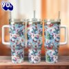 Stitch Cartoon Christmas Custom Stanley Quencher 40oz Stainless Steel Tumbler With