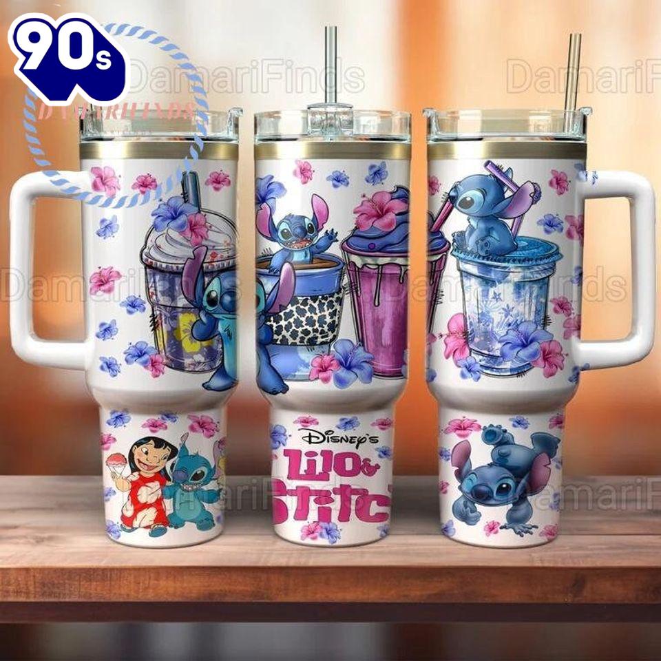 Stitch Cartoon Custom Stanley Quencher 40oz Stainless Steel Stitch Cartoon Custom Stanley Quencher 40oz Stainless Steel