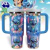 Stitch Cartoon Custom Stanley Quencher 40oz Stainless Steel Tumbler With