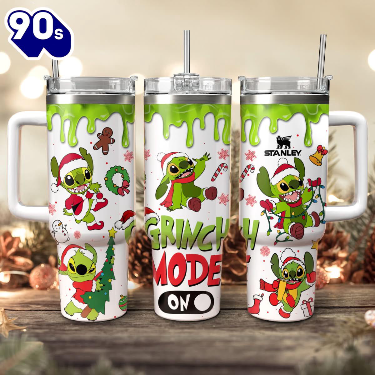 Stitch Cosplay Grinch Cartoon Christmas Custom Stanley Quencher 40oz Stainless Steel Tumbler With Handle Stitch Cosplay Grinch Cartoon Christmas Custom Stanley Quencher 40oz Stainless Steel Tumbler With Handle