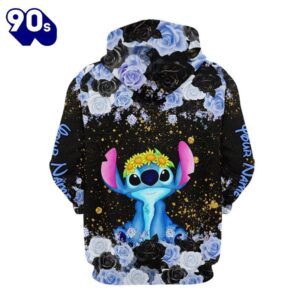 Stitch Custom Floral Character Hoodie And Leggings Set