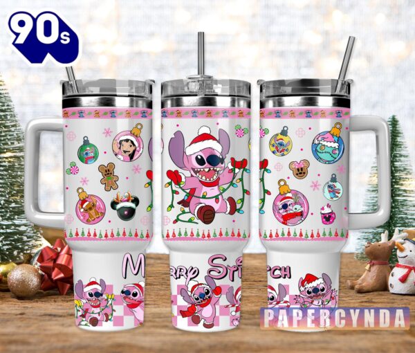 Stitch Custom Stanley Quencher 40oz Stainless Steel Tumbler With Handle