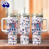 Stitch Independence Day Custom Stanley Quencher 40oz Stainless Steel Tumbler With Handle