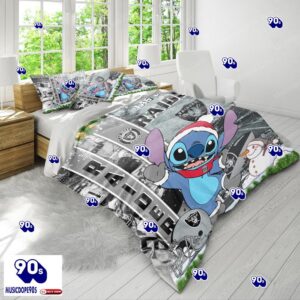 Stitch NFL Las Vegas Raiders Christmas Bedding Sets