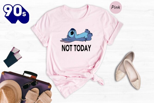 Stitch Not Today Shirt Disney Low Energy Funny Sarcastic Lazy Tee Gift Summer