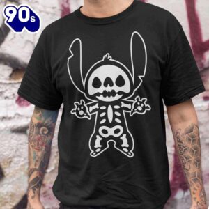 Stitch Skeleton Halloween T-Shirt Disney…