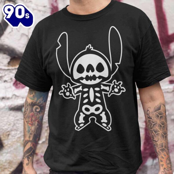 Stitch Skeleton Halloween T-Shirt Disney Gift Summer