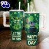 Stitch St. Patrick’s Day Disney Cartoon Custom Stanley Quencher 40oz Stainless Steel Tumbler With Handle