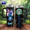 Stitch Starbucks Cartoon Custom Stanley Quencher 40oz Stainless Steel Tumbler