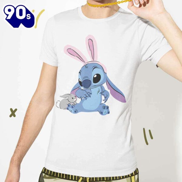 Stitch With Easter Bunny T-Shirt Disney Gift Summer