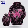 Strength Faith Hope Love Melting Rose Tie Dye Black Pink Hoodie