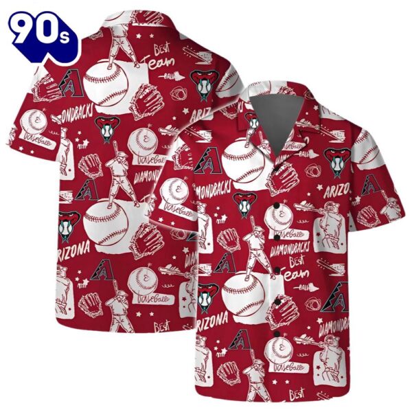 Sunset Cactus Arizona Diamondbacks Hawaiian Button Up Shirts